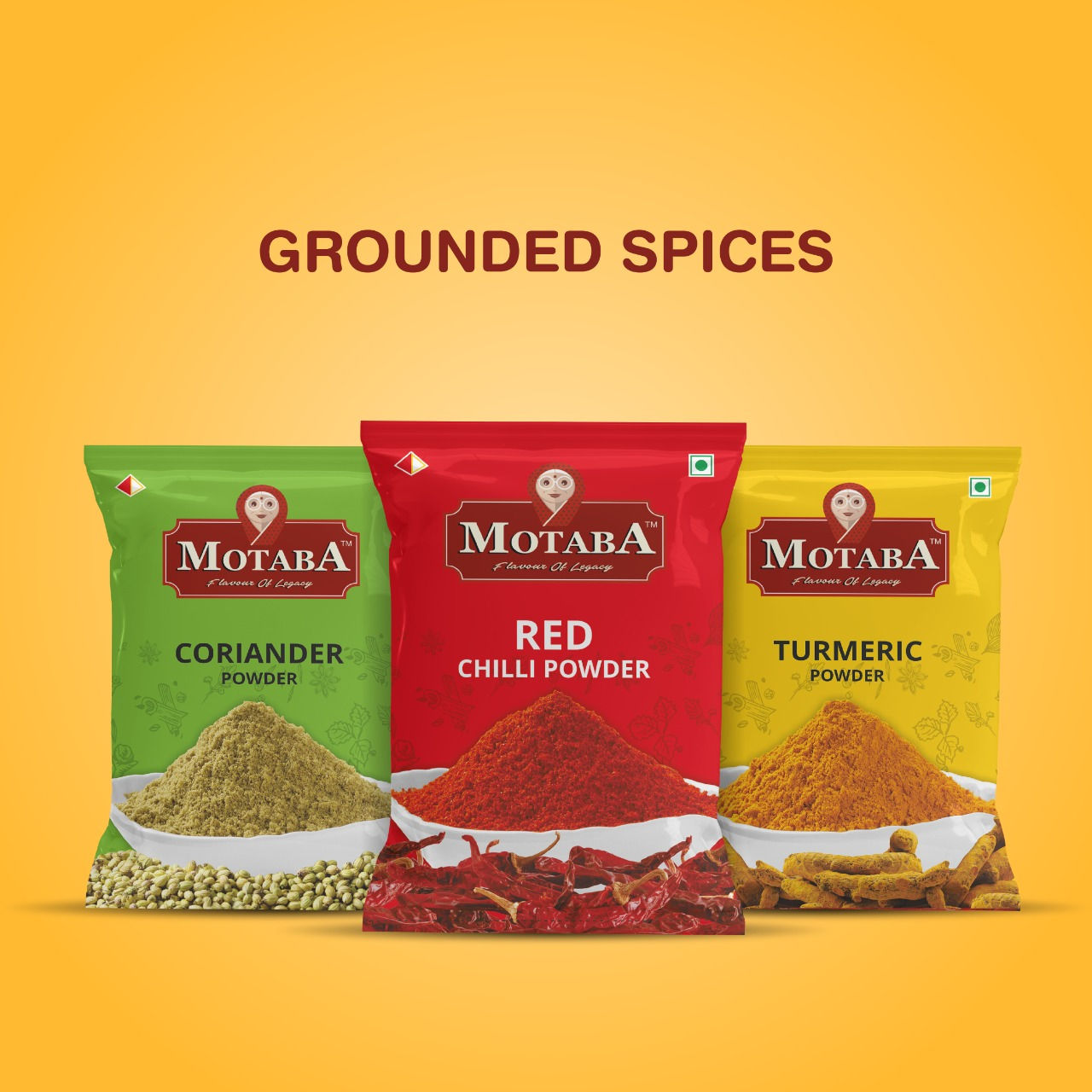 MOTABA Red Chilli Powder, Turmeric Powder & Coriender Powder, 500 gm Each - Pack of 3 view 2