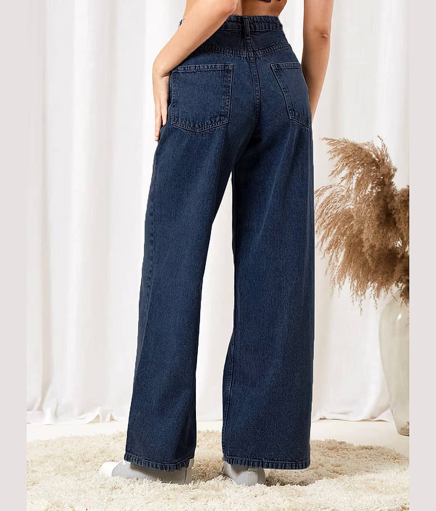 Addyvero Women's Baggy High-Rise Jeans ( Dark Blue ) view 2