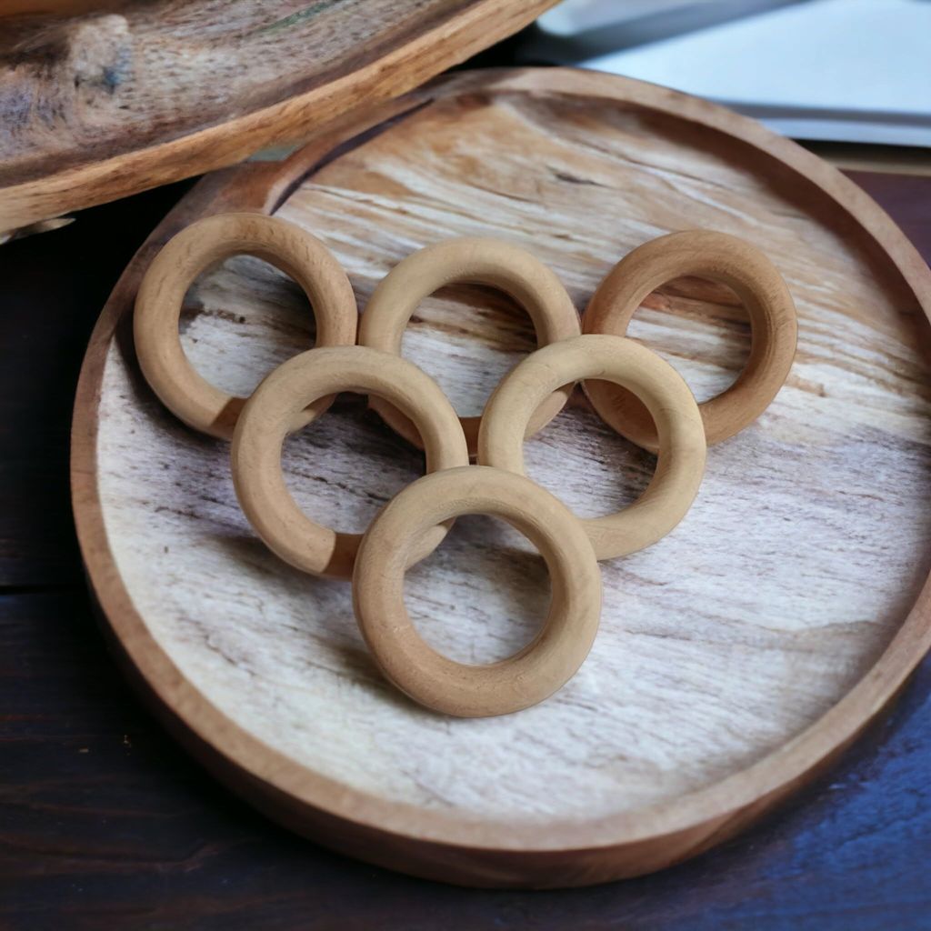 Neem Wooden Rings Teethers for Teething & Strenthening Gums of Babies 0 to 3 Years view 2