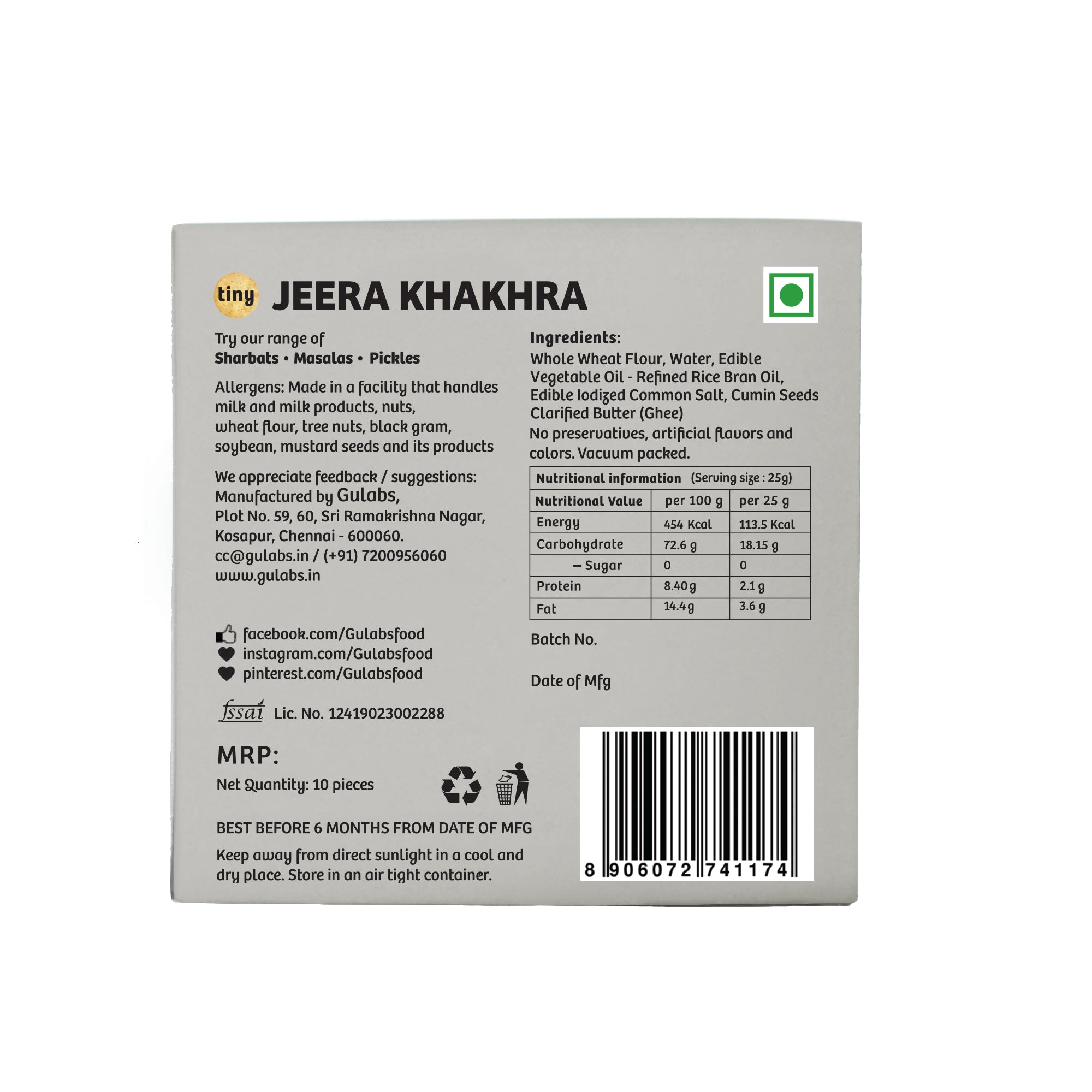 Tiny Jeera Khakhra, 10 Pcs view 2