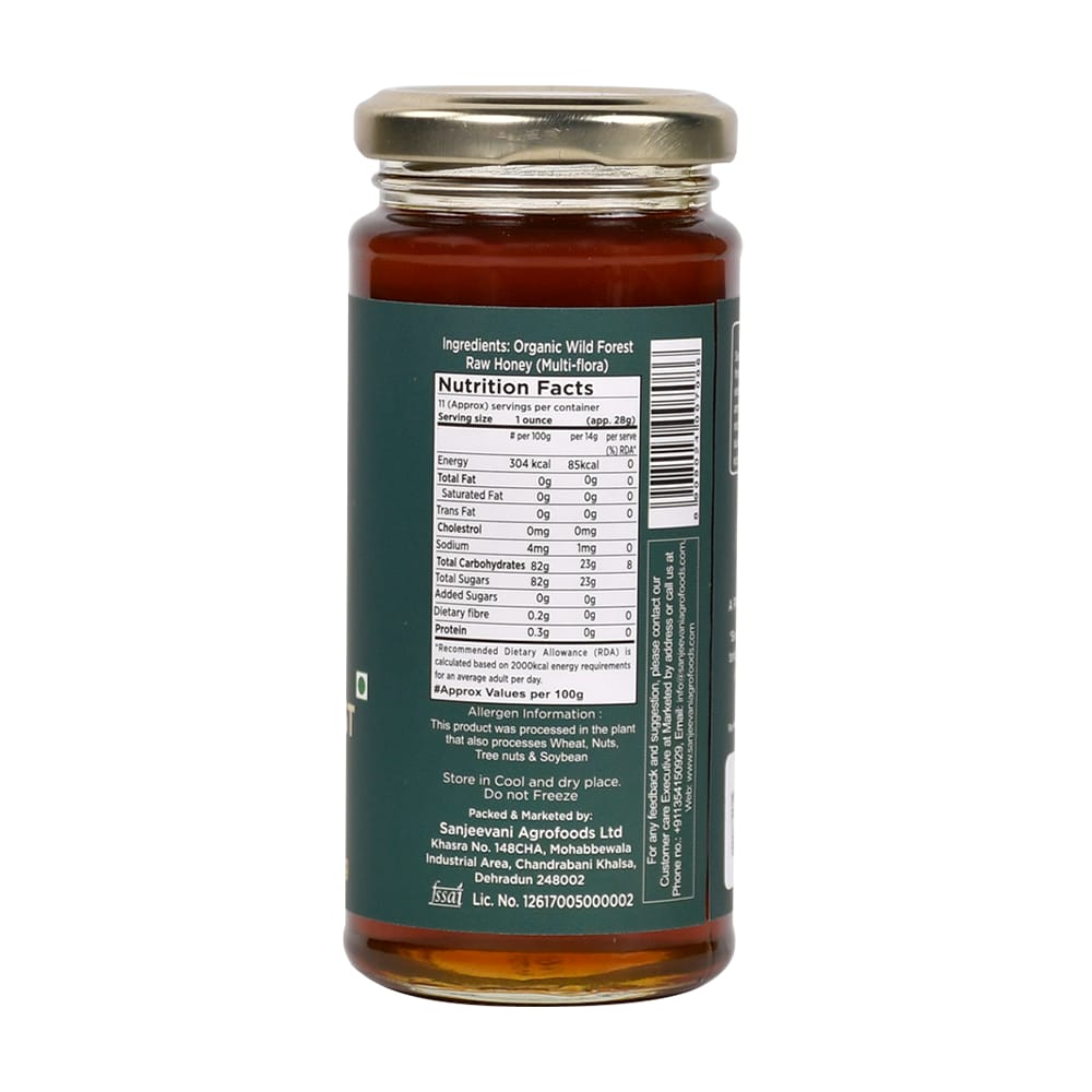 Sanjeevani Organics Organic Wild Forest Honey – Unprocessed, No Additives, Multi Floral, 300g Glass Jar | Premium Quality Honey view 2