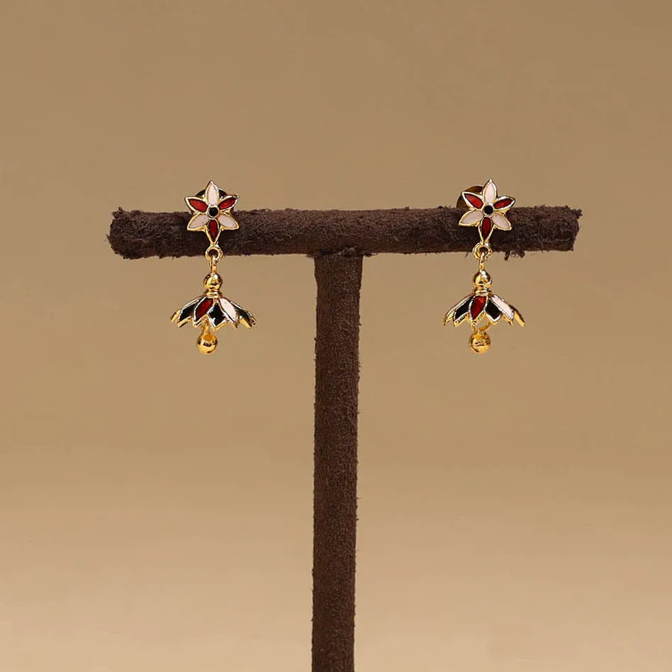 Multicolor - Handcrafted Paka Meenakari Earrings 131