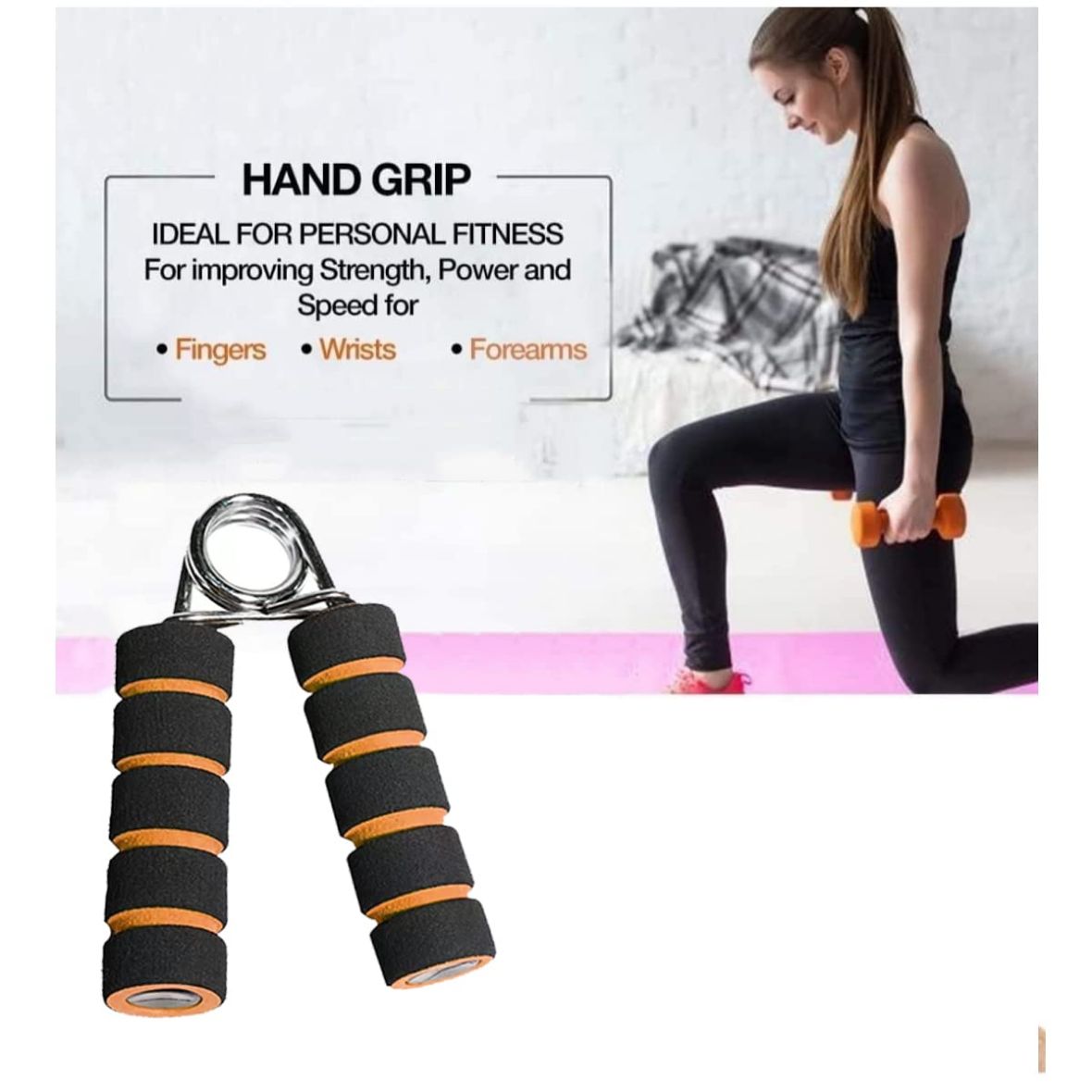 Qawvler Hand Gripper Strengthener Wrist, Finger and Forearm Exerciser Foam Comfortable Grip Free Size Multicolor (Pack of 1) (Color - Multicolor, Pattern - Solid) view 2