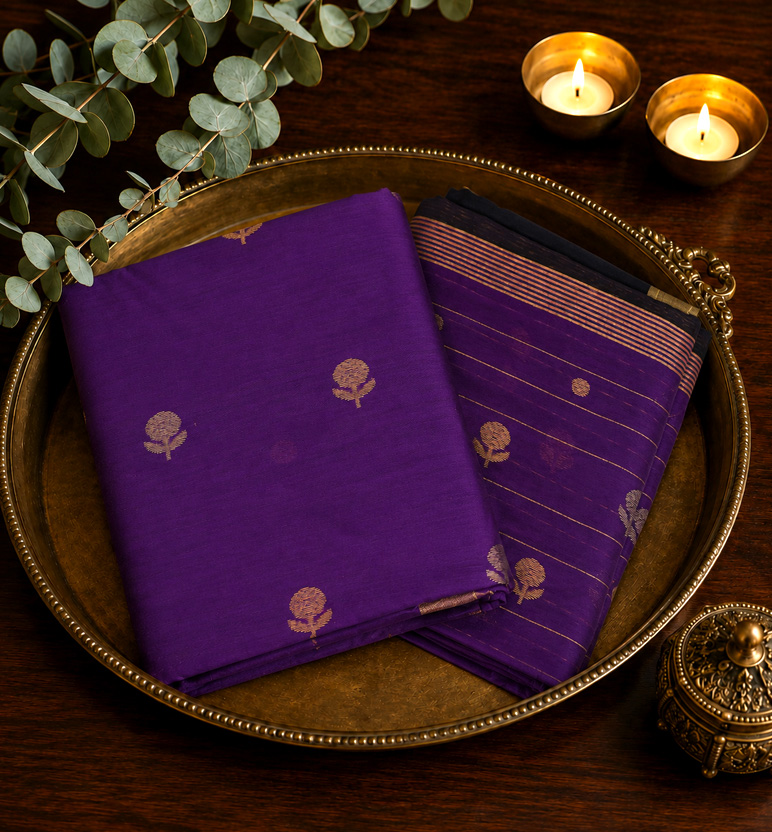 Handloom Chanderi Unstitched 2-Piece Cotton by Silk Mercerized Suit Set
