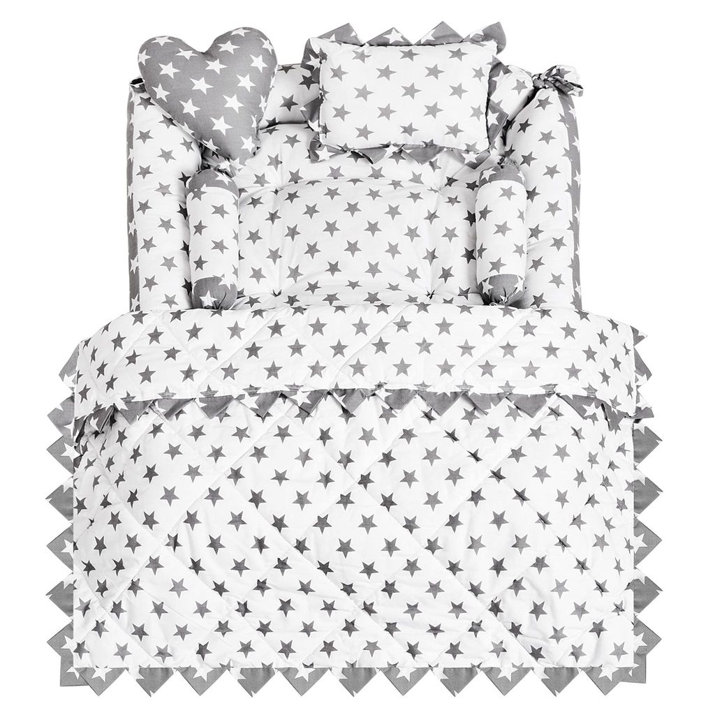 LOREM 4 Pillows & Square Shape Cotton Baby Bed for 0-1 Year BB12-15 view 2