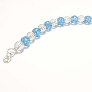 Techiefox Trendy Blue Crackle and Transparent Beads Bracelet Handcrafted Fashion Jewelry for Daily and Casual Wear