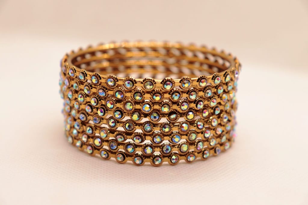 Gold Plated Kundan Bangles Set of 4 for Women view 2