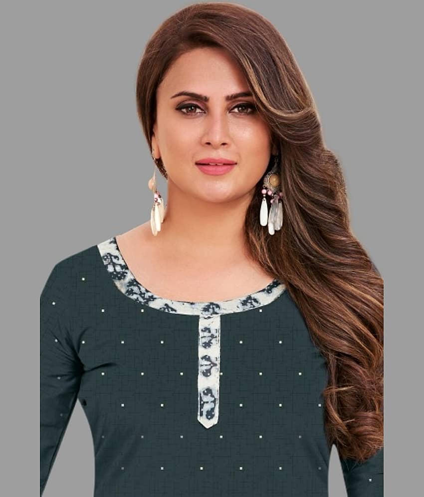 shree jeenmata collection - Unstitched Blue Cotton Dress Material ( Pack of 1 ) view 2