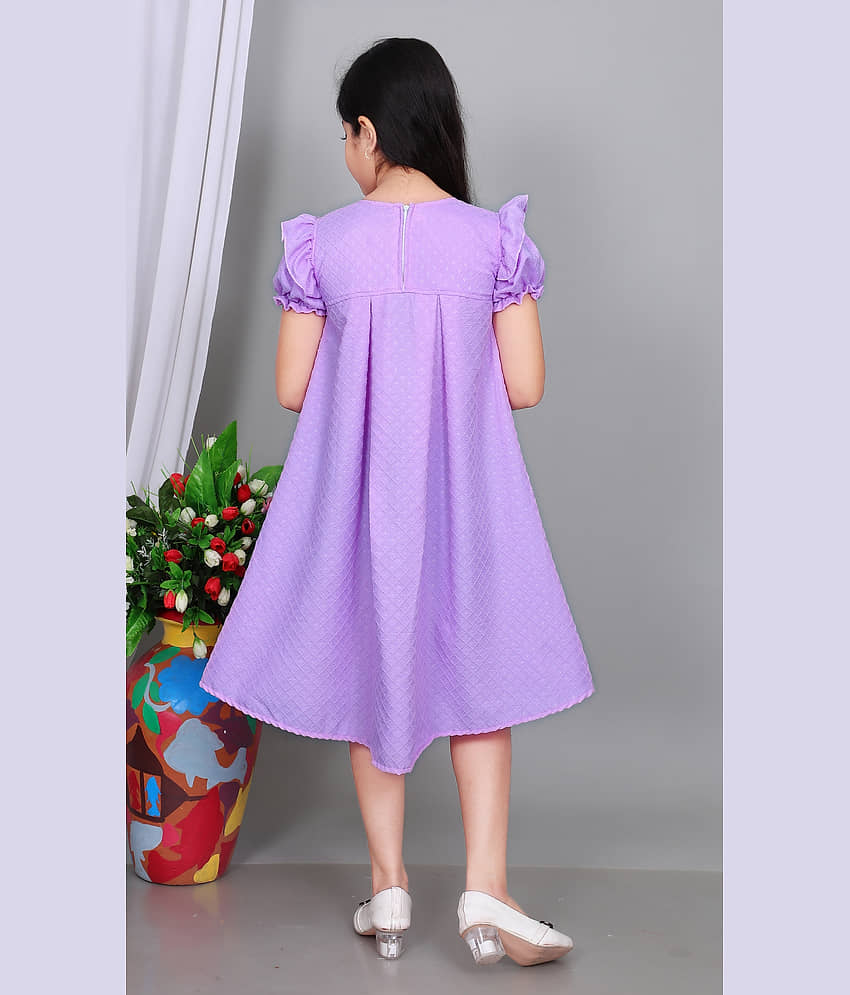 NEWSIFA Cotton Blend Dress For Girls ( Pack of 1 , Lavender ) view 2