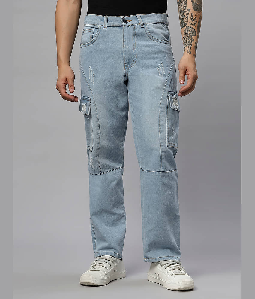 ARBIA FUNKI Regular Fit Distressed Men's Jeans - Light Blue ( Pack of 1 )