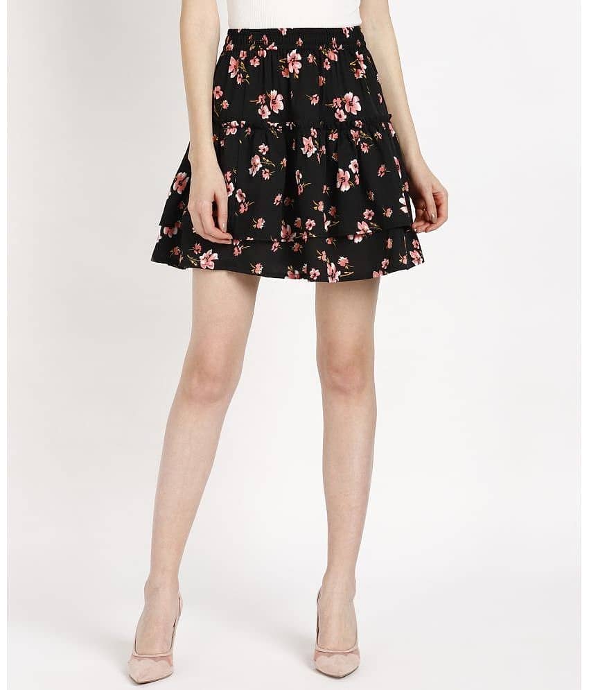 VAHSON - Black Crepe Women's Flared Skirt ( Pack of 1 )