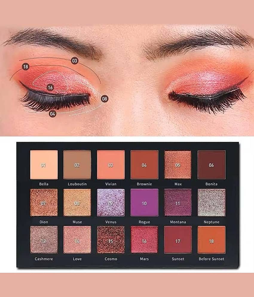 BLUSHIS Desert Dusk Eyeshadow Palette 18 shades Multicolor Matte & Shimmery Finish view 2