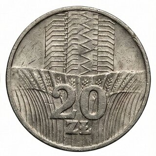 20 Zlotys (Random Year) Poland old Copper-Nickel Coin Silver Plated Edition view 2