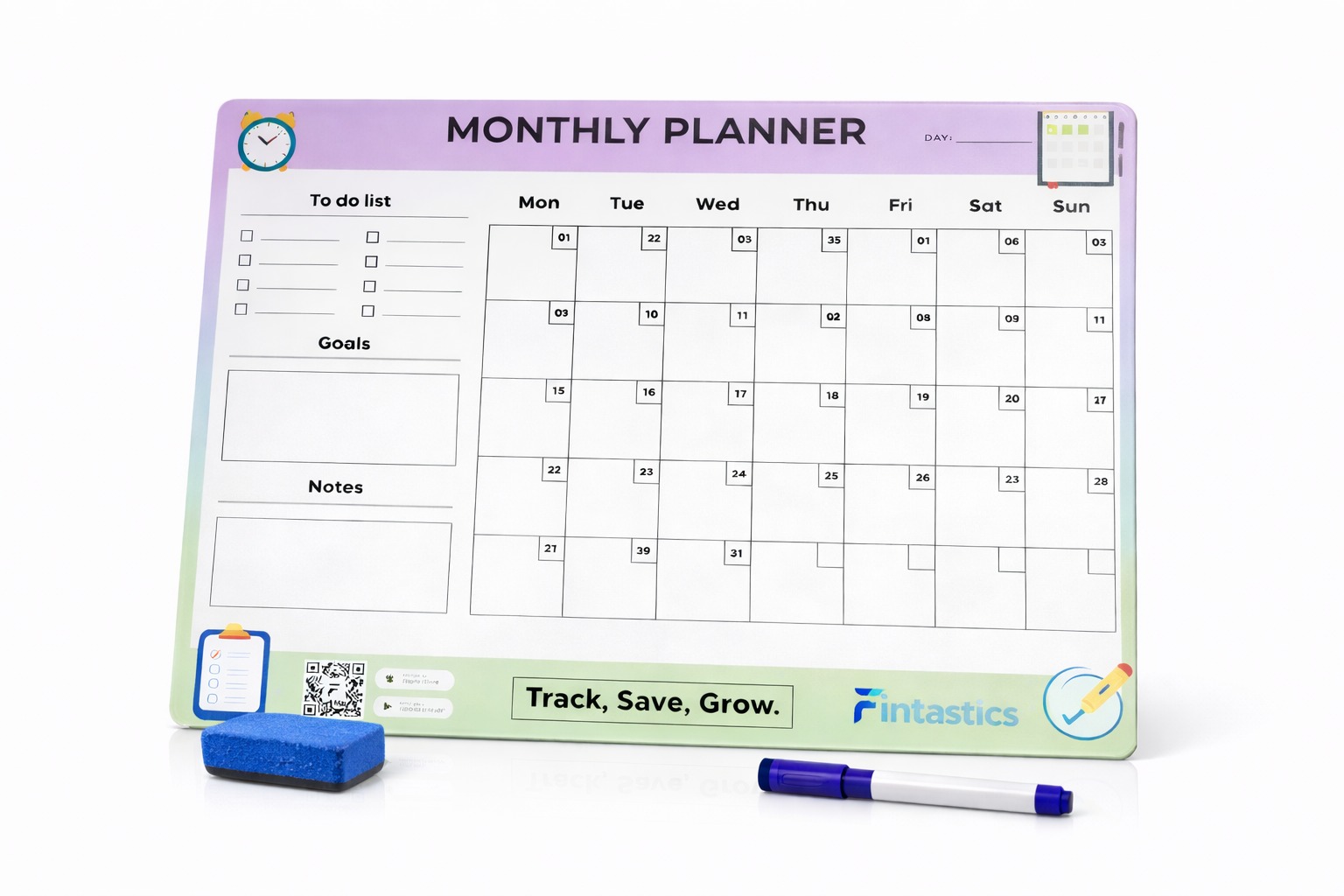 Fintastics Magnetic Monthly Planner
