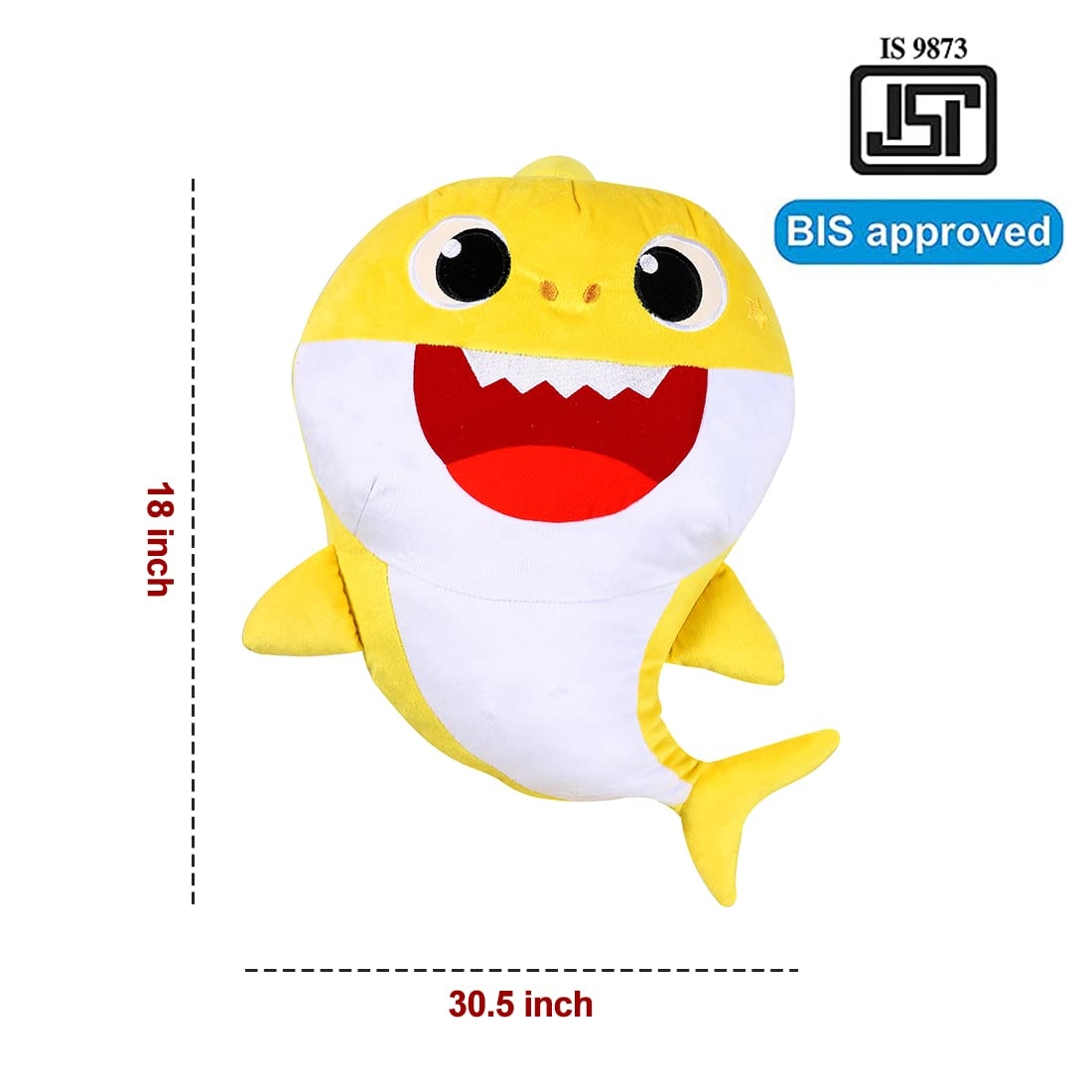 Baby Shark Plush Cuddle and Sing with Plush Toy For Kids 1 Years and Above (Yellow) view 2