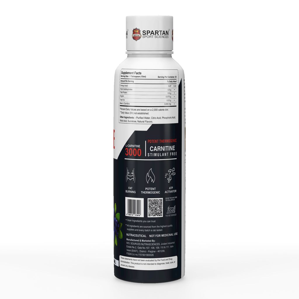 Spartan Sport Sciences Pro Carnitine 3000, 450ml Blueberry Blast view 2