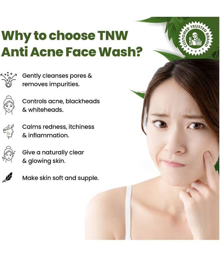 TNW - The Natural Wash Anti,Acne Face Wash For Acne & Blemishes With Neem & Salicylic Acid, 100Ml view 2