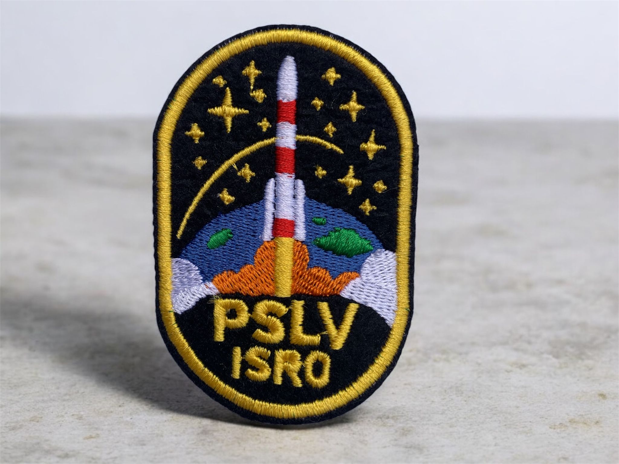 🚀 PSLV Launch Patch – ISRO’s Iconic Rocket in Flight (Pack of 2 Pcs) view 2