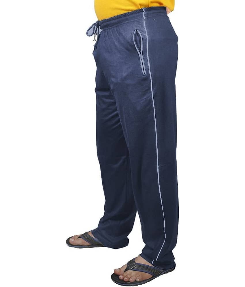 Reoutlook Blue Cotton Blend Men's Trackpants ( Pack of 1 ) view 2