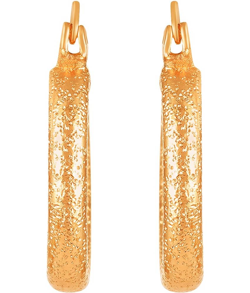 LUV FASHION Rose Gold Hoops Earrings ( Pack of 1 ) view 2