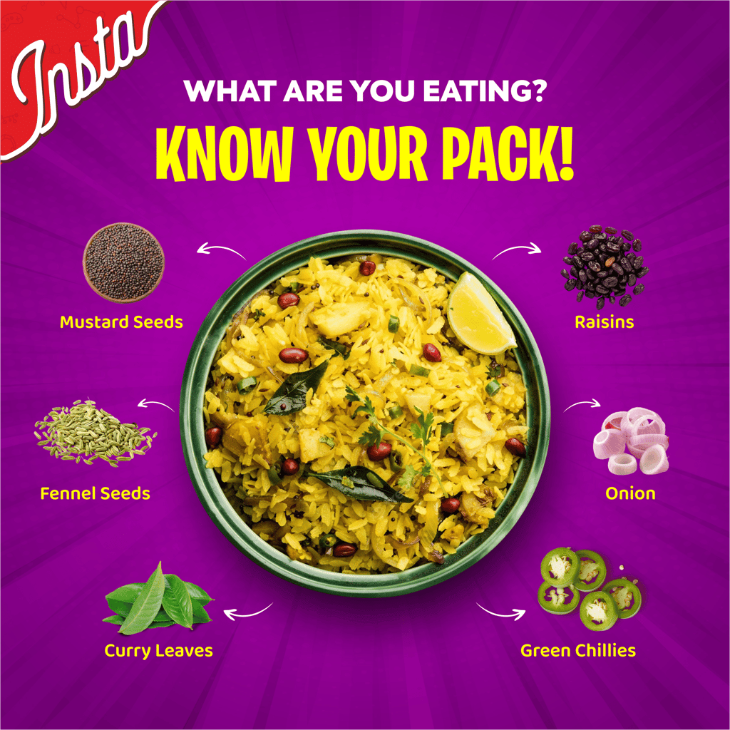 INSTA AHAAR Masala Poha - Pack of (60g Each) | Ready-to-Eat | Instant Snack view 2