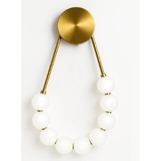 Chanya Haus Golden Finish LED Wall Light with Necklace-Inspired Loop Design Tri-Colour Lighting -Warm, Cool Day Light