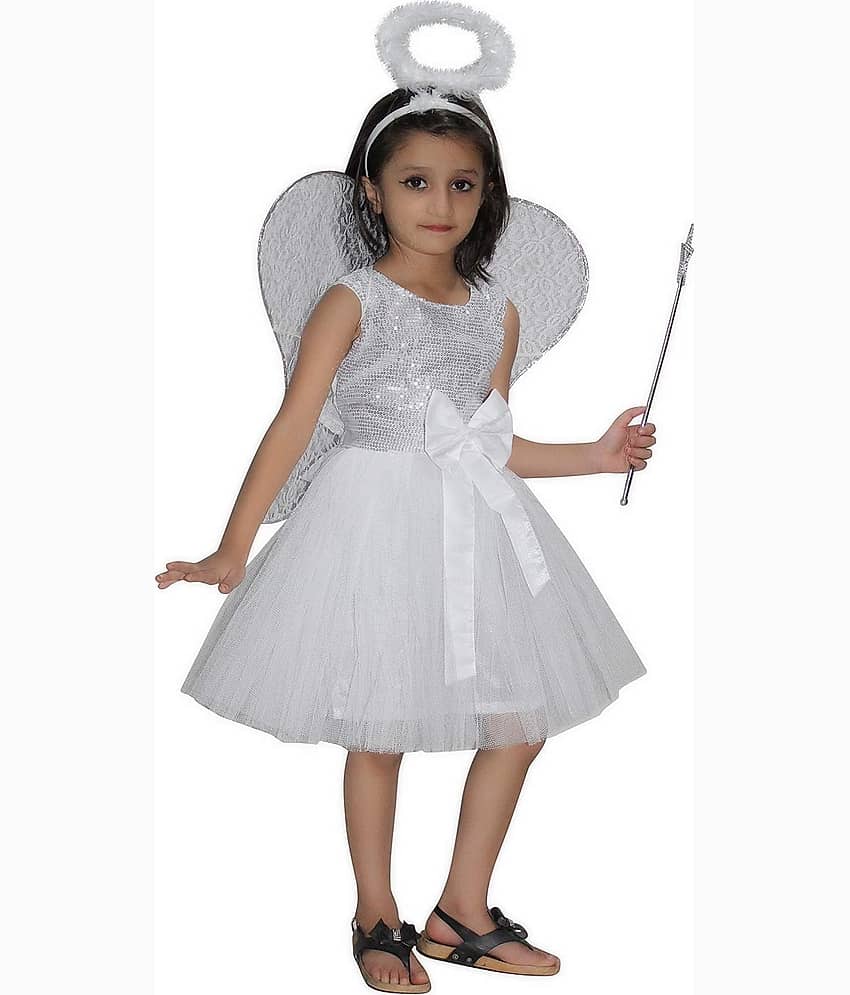 Kaku Fancy Dresses Angel Costume -White, 3-4 Years, For Girls view 2