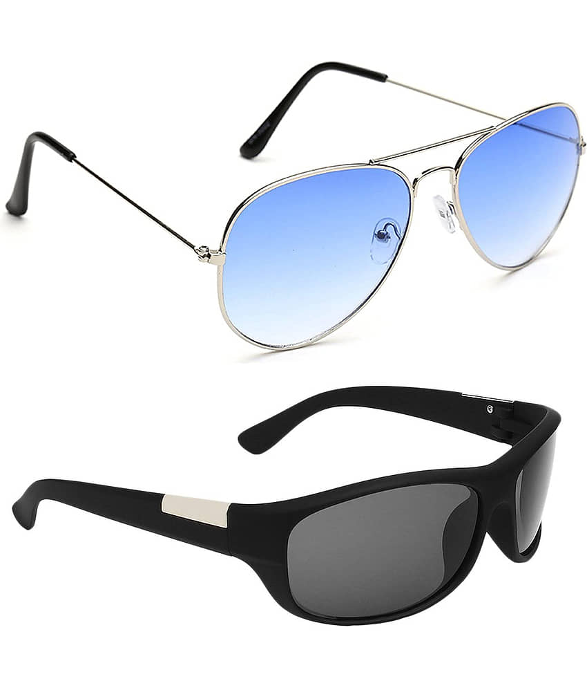 Kanny Devis - Black Wrap Around Sunglasses ( Pack of 2 ) view 2