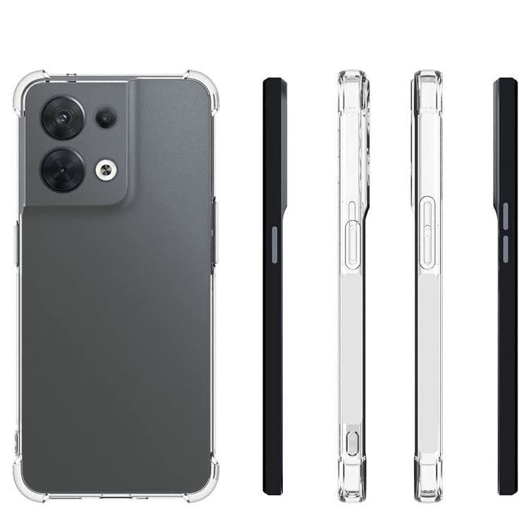 USTIYA Case for Oppo Reno 8 5G Clear TPU Four Corners Protective Cover Transparent Soft funda view 2
