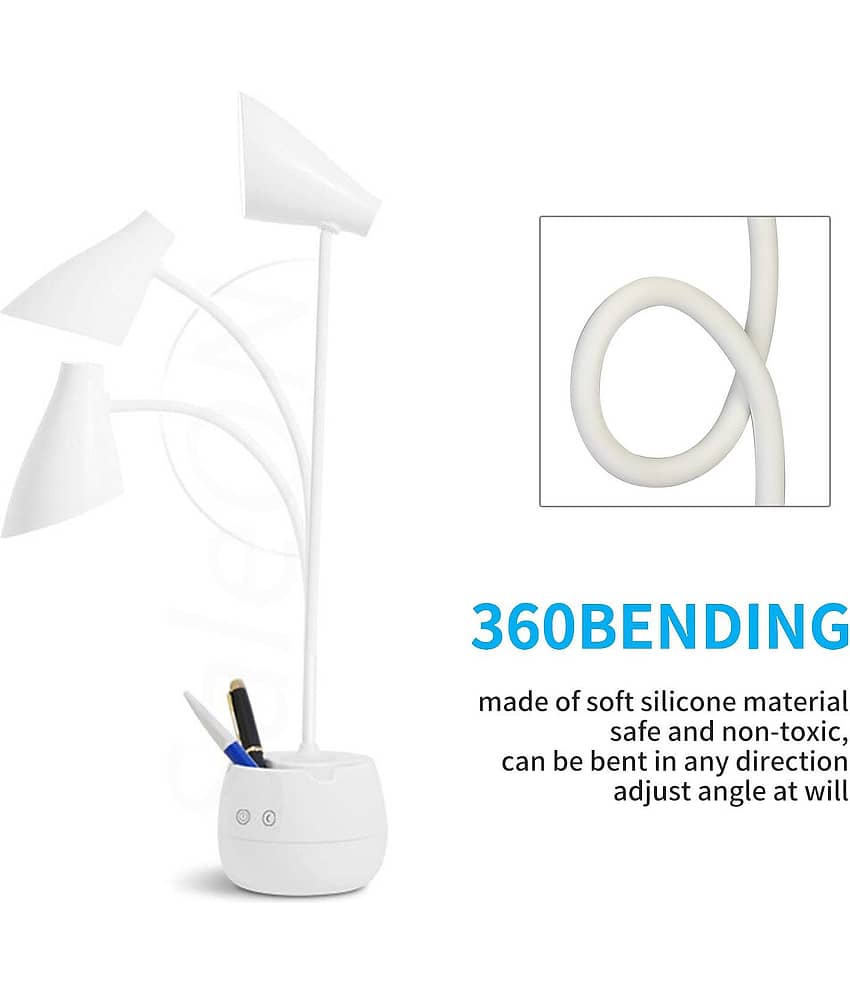 IDOLESHOP - White Study Table Lamp ( Pack of 1 ) view 2