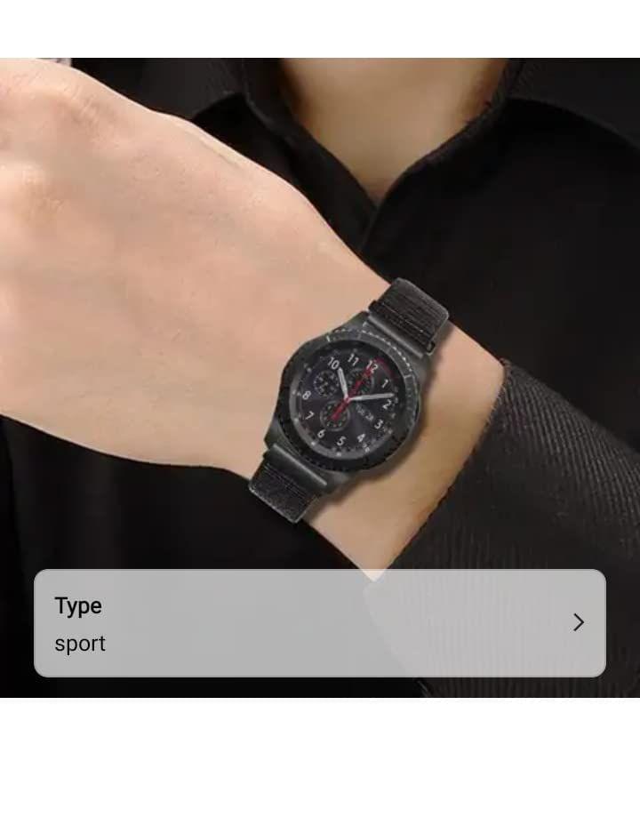Exelent 22mm Classic Nylon Smart Watch Strap Compatible with ColorFit Ultra/Ultra 2, Vision, Caliber, Pro 3, Active/GPS, Buzz, Nav/Nav+, Endure Smartwatch Straps for Men & Women (Black) view 2