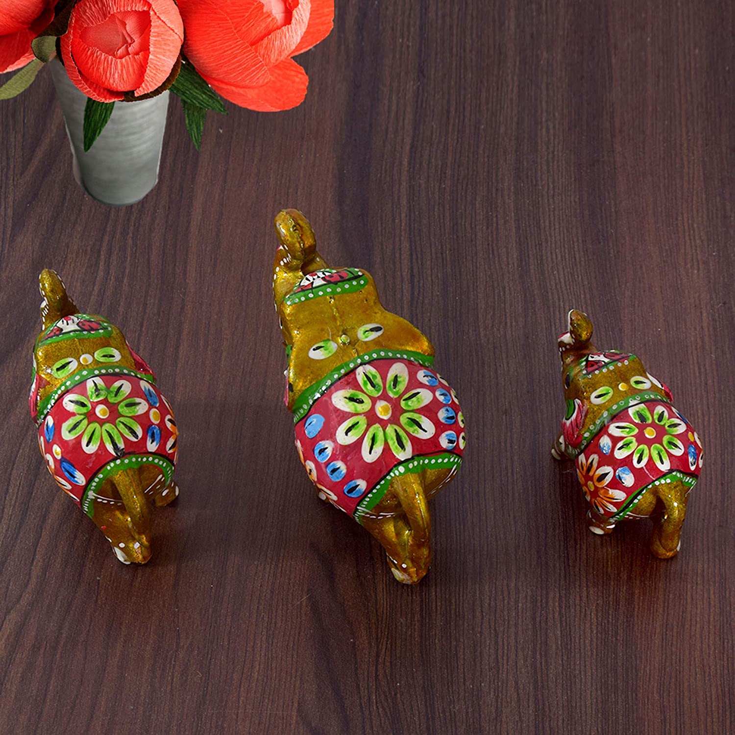 DreamKraft Handcrafted Set of 3 Showpiece Elephant for Decoration and Gift Purpose view 2