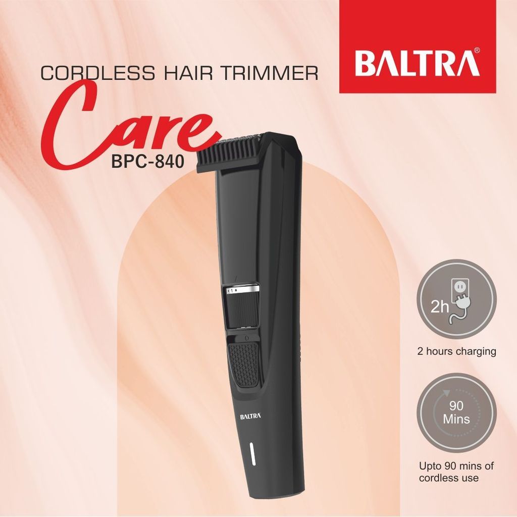 Baltra CARE BPC-840 Cordless Hair Trimmer 2 Hours Charging Time, 90 Minutes Runtime view 2