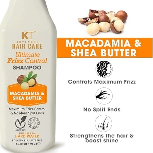 Ultimate Frizz Control Shampoo | Infused with Macadamia & Shea Butter | Controls Frizz & Repairs Split Ends | Sulfate-Free, Paraben-Free | 250ml view 2