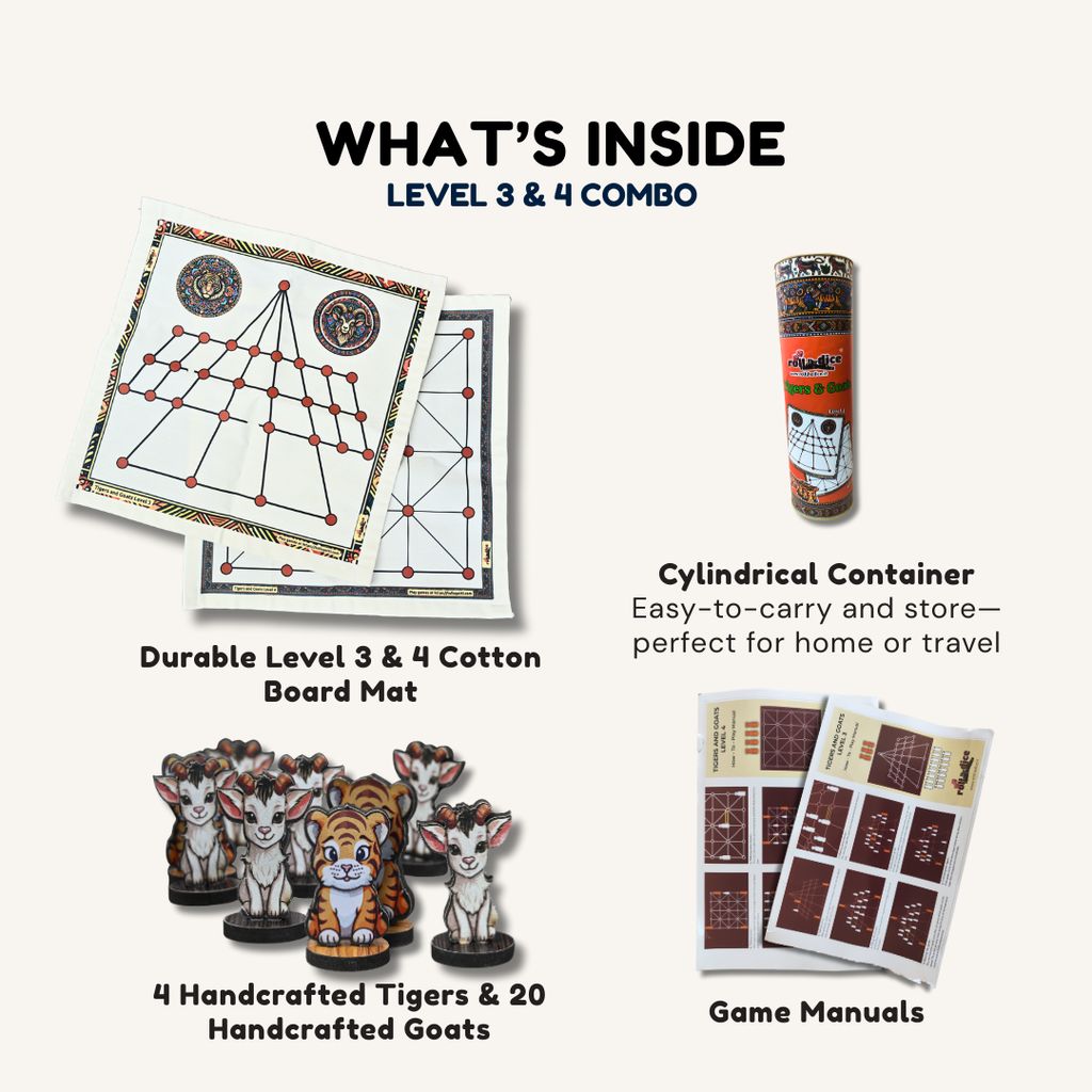 Classic Aadu Huli (3 & 4) - Board Game view 2