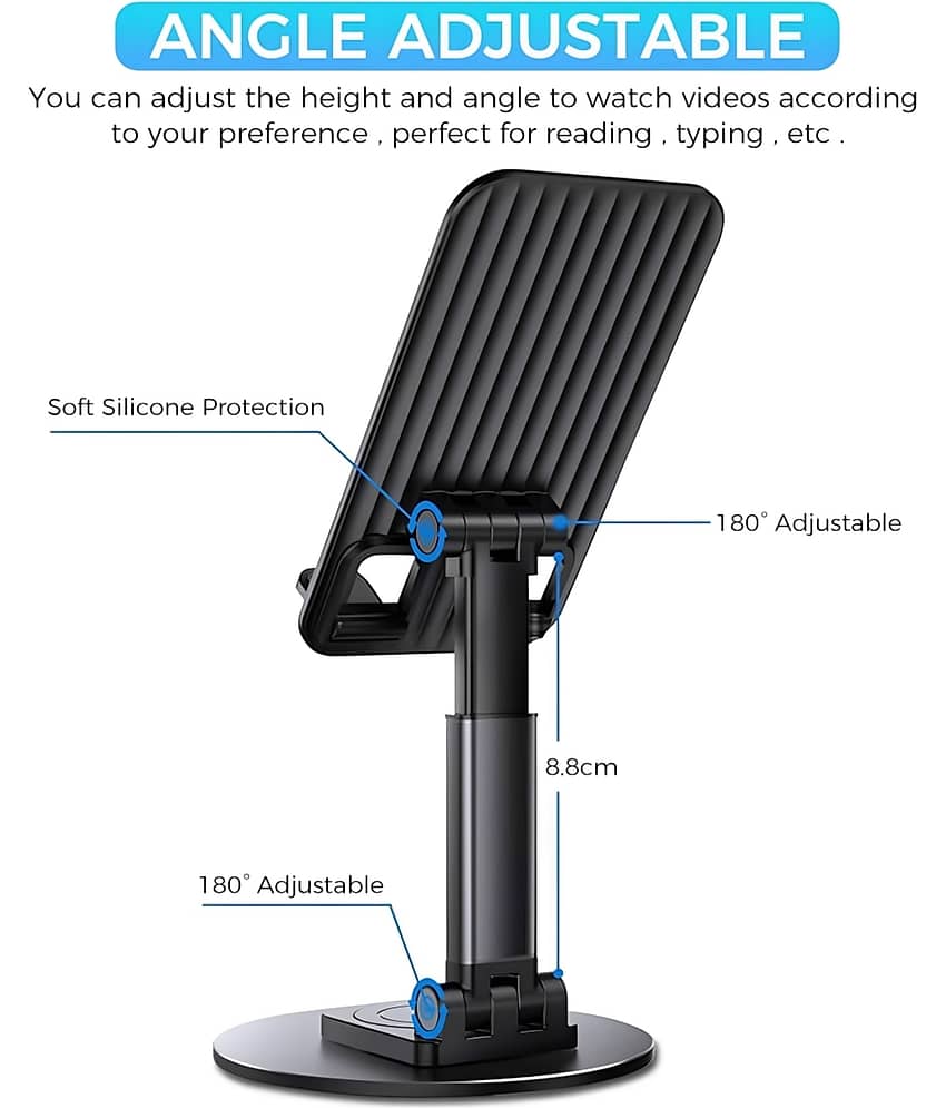 Kivart Flexifit Mobile Universal Stand | 360 degree Rotation | For Phones and Tablets - Black view 2