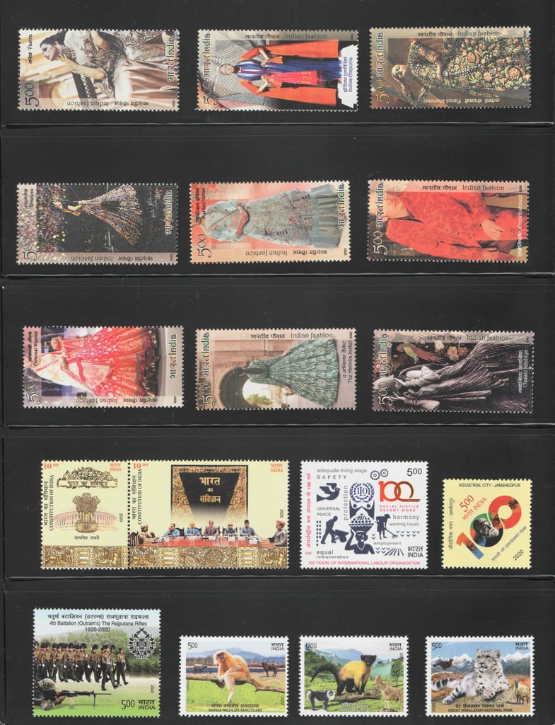 Shobhaphila's Indian MNH Commemorative Year Pack Stamps 2020 ( 55 Stamps)