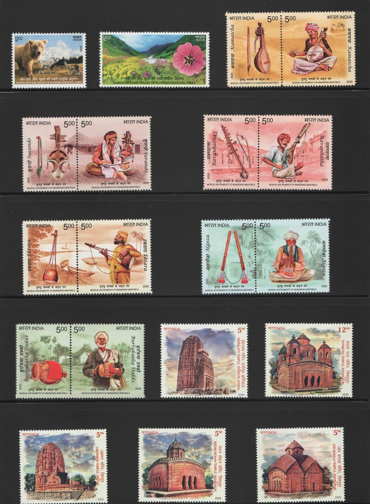 Shobhaphila's Indian MNH Commemorative Year Pack Stamps 2020 ( 55 Stamps) view 2