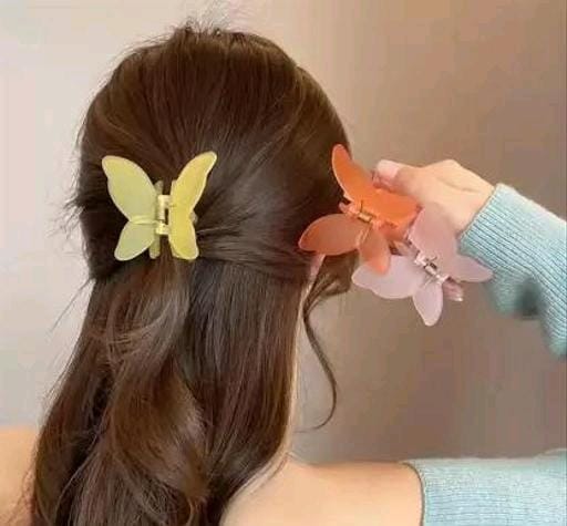 6 Pack combo Butterfly Hair claw clips matte butterfly hair jaw clips hair clips for thick hair accessories for women and girls view 2