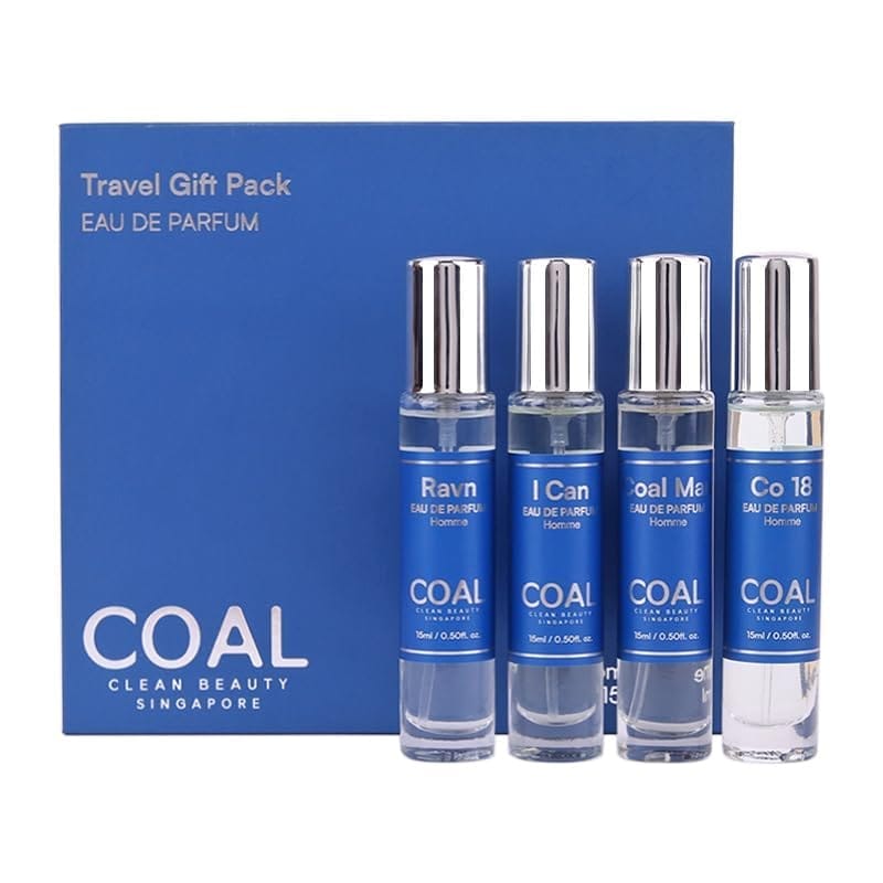 COAL Clean Beauty Travel Gift Pack Eau De Parfum with Top Notes of Whisky, Pineapple, Grapefruit & Oud | Luxury Perfume with Long Lasting Fragrance, Compact Size & Perfect For Gifting | Men | 15ml x 4 view 2
