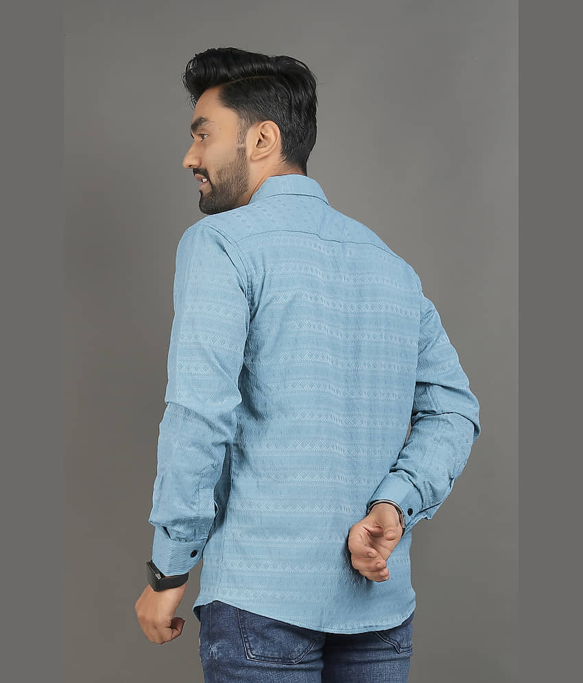 Nofilter Cotton Blend Regular Fit Self Design Full Sleeves Men's Casual Shirt - Black ( Pack of 1 ) view 2