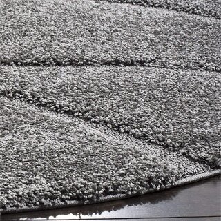 GALLERY HOME Silky Smooth Anti-Skid Shaggy Round Carpet with 2 inch Thickness (7 x 7 Round, Charcoal M3) view 2