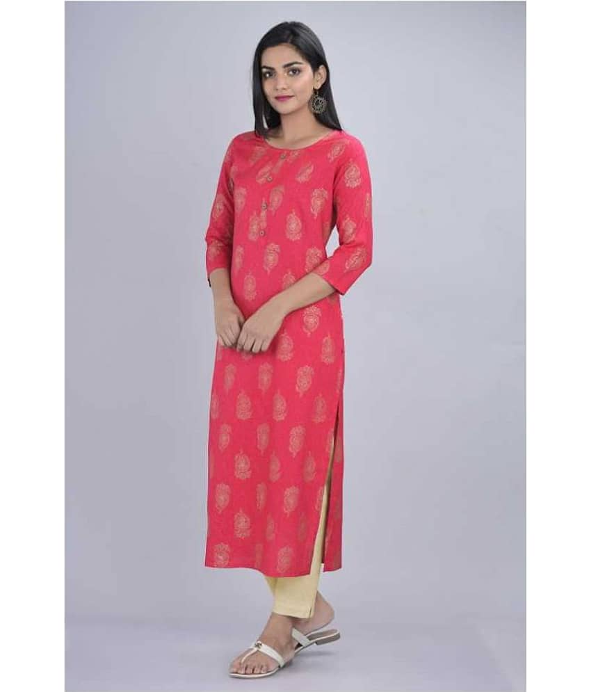 Kbz Pink Rayon Straight Kurti view 2