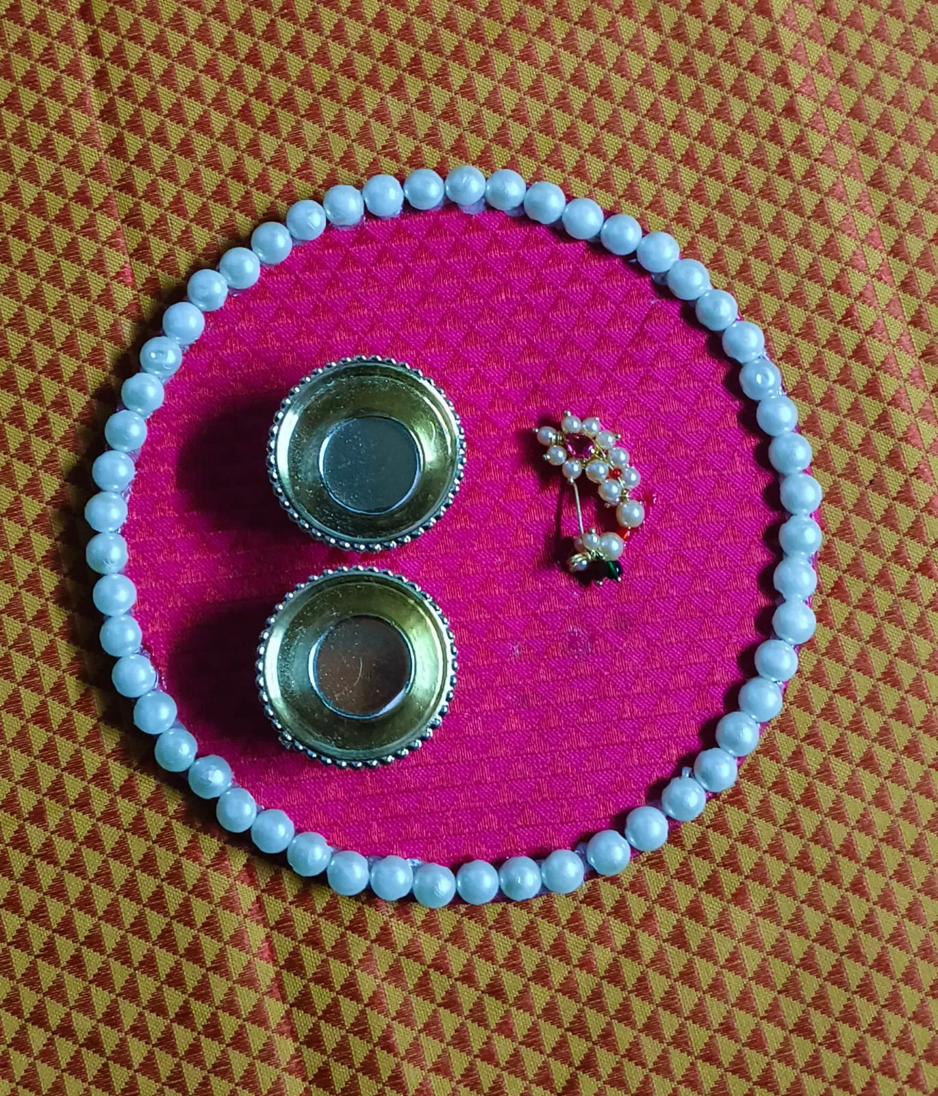 Haldi Kumkum platter for pooja and gifting hand made