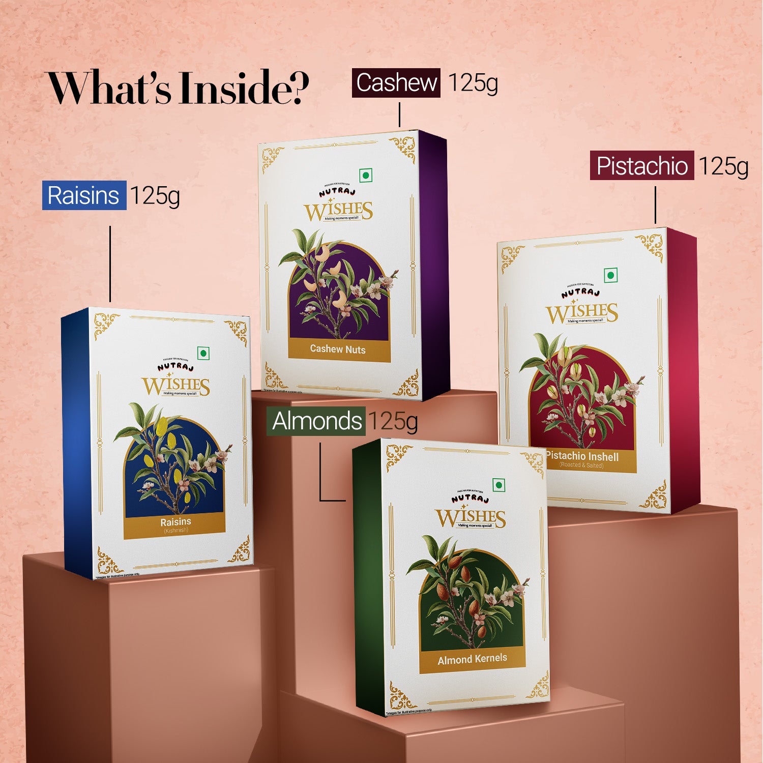 Nutraj Wishes Royal Blossom Diwali Gift Box 500g | GB-151 view 2