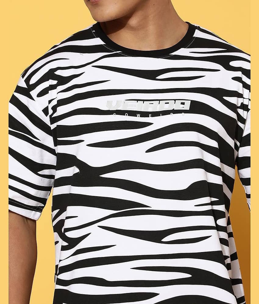 Veirdo Pack of 1 Cotton Oversized Fit Men's T-Shirt ( White ) view 2