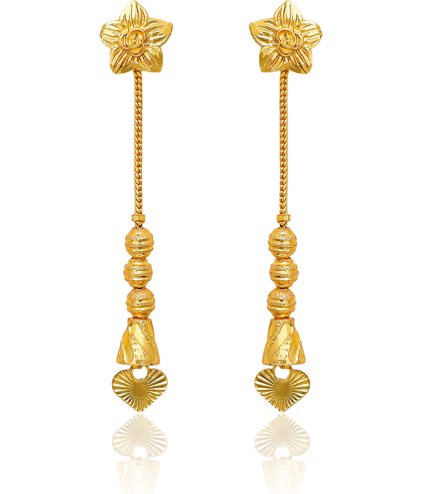 LUV FASHION Gold Chandelier Earrings ( Pack of 1 ) view 2