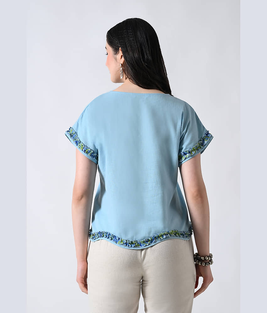ALL WAYS YOU Women's Cotton Regular Top ( Light Blue ) view 2