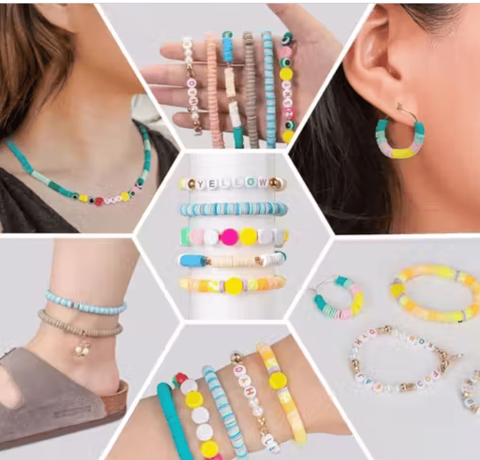Bracelet Making Set with Clay Beads, Letter Beads & Unicorn Pendants – DIY Jewelry Craft Kit for Girls & Kids view 2