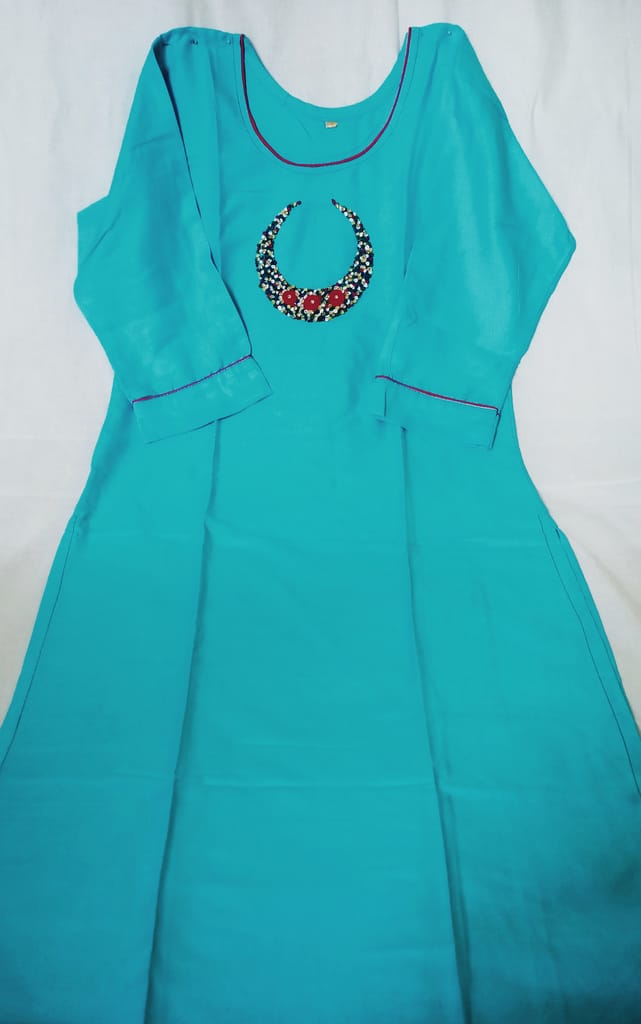 New Hand Work Cotton Reyon kurti view 2